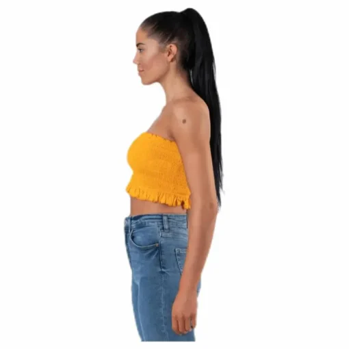 Sunny Bandeau Smock Top Yellow