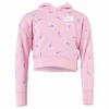 Swooshfetti Crop Hoodie Junior Pink/Blue