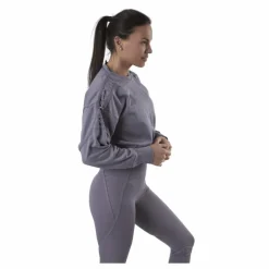 Therma Cropped Fleece LS Crew Purple