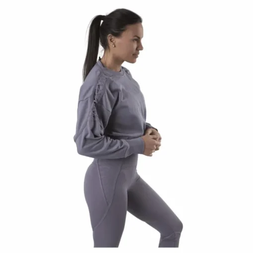 Therma Cropped Fleece LS Crew Purple