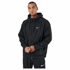 Therma-FIT Men's Full-Zip Fitness Hoodie BLACK/BLACK/WHITE