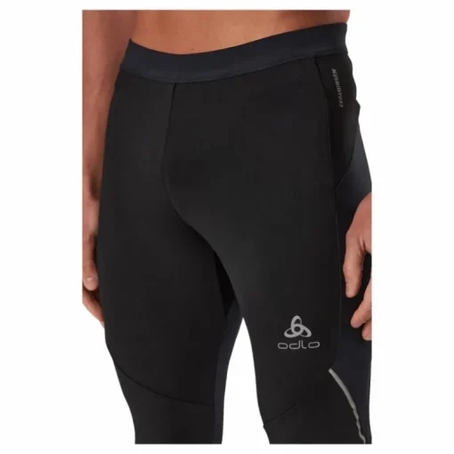 Tights Ceramiwarm Black - Odlo Concrete Grey