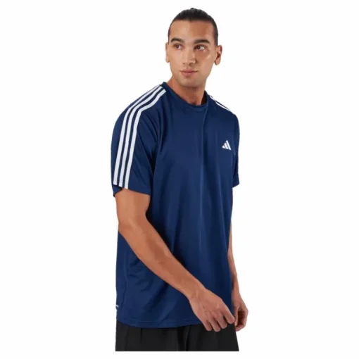 Train Essentials 3-Stripes Training T-Shirt Dark Blue / White