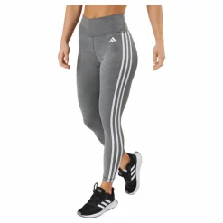 Train Essentials 3-Stripes High-Waisted 7/8 Leggings Dark Grey Heather