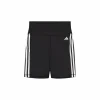 Training Essentials 3-Stripes High-Waisted Short Leggings Black