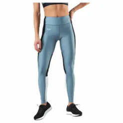 UA HG Armour Perforation Inset Leggings Turquoise