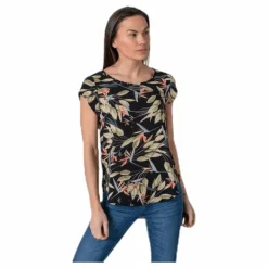 Vic Ss Aop Top Wvn Black