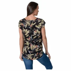 Vic Ss Aop Top Wvn Black