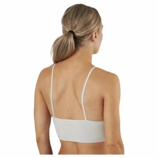 Vicky Rib Seamless V-neck Top Grey