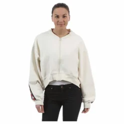 Violet Zip Sweat White
