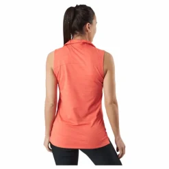 W Cloudspun Coast Sl Polo Hot Coral Heather