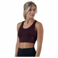Zip Sports Bra Red