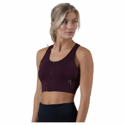 Zip Sports Bra Red